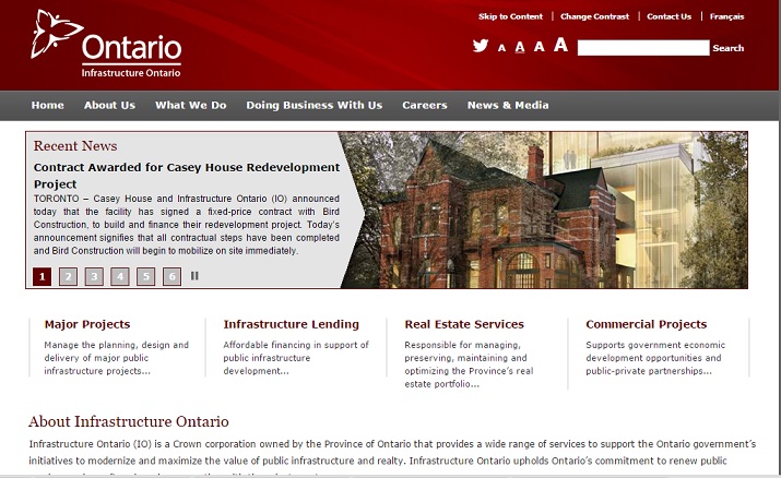 Infrastructure Ontario Web Application (Intranet Part)